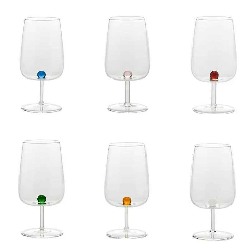38 cl - Zafferano Bilia Calice Vino Multiuso Bilia Colorata in Vetro Borosilicato - Set 6 Pezzi Promozione Esclusiva