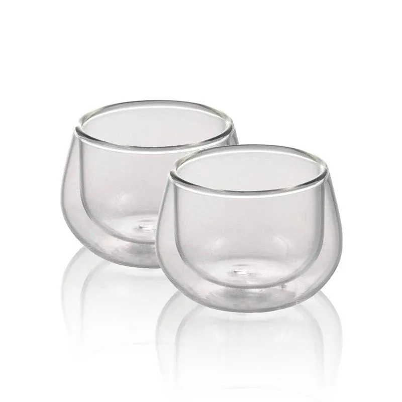 12 cl - Ilsa Bicchierino Caffé Doppia Parete in Vetro Borosilicato - Set 2 Pezzi Spedizione Espresso