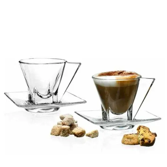 19 cl - RCR Fusion Tazza Cappuccino in Vetro - Set 2 Pezzi Novità