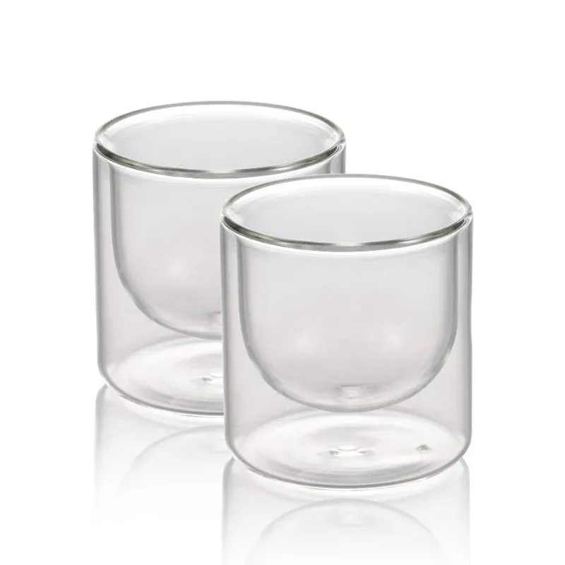 Nuovo Arrivo 19 cl - Ilsa Bicchierino Caffé Doppia Parete in Vetro Borosilicato - Set 2 Pezzi