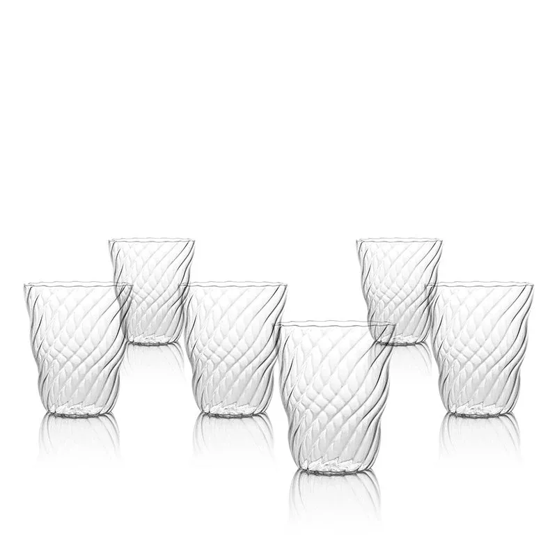 Promozione Esclusiva 37 cl - Italesse Twist Bicchiere Acqua in Vetro Borosilicato - Set 6 Pezzi