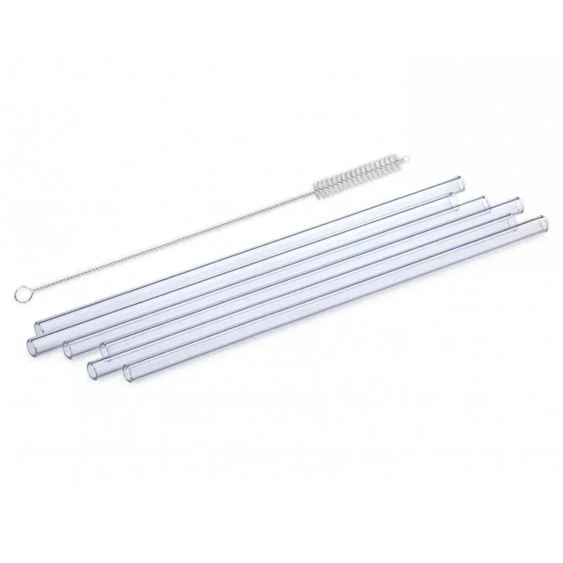Novità 23 cm - Simax - Cannucce Riutilizzabili in Vetro - Set 6 Pezzi