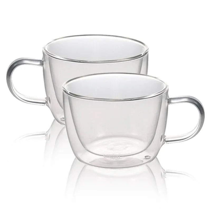 Economico 32 cl - Ilsa Tazza Cappuccino Doppia Parete in Vetro Borosilicato - Set 2 Pezzi