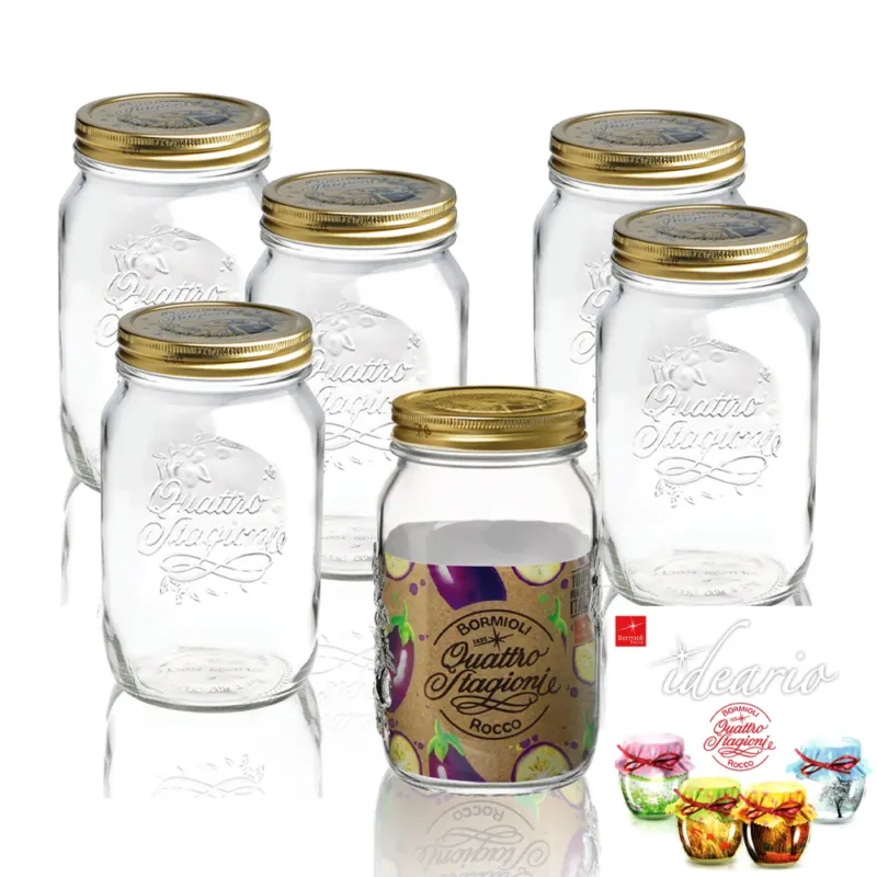 100 cl - Bormioli Rocco Quattro Stagioni Vasetto Con Ricettario - Set 6 Pz Professionale