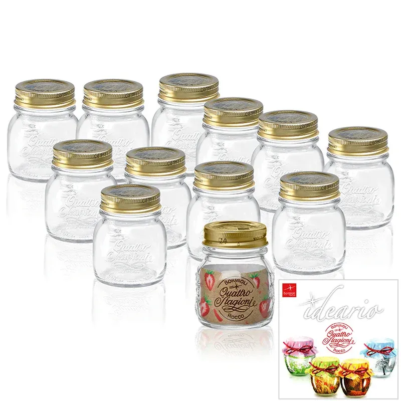 Ultime Pezzi 15 cl - Bormioli Rocco Quattro Stagioni Vasetto Con Ricettario - Set 12 Pz
