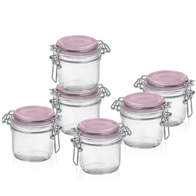 20 cl - Bormioli Rocco Fido Aromateca Vasetto Ermetico Cilindrico In Vetro Tappo Rosa - Set 6 Pz Miglior Prezzo