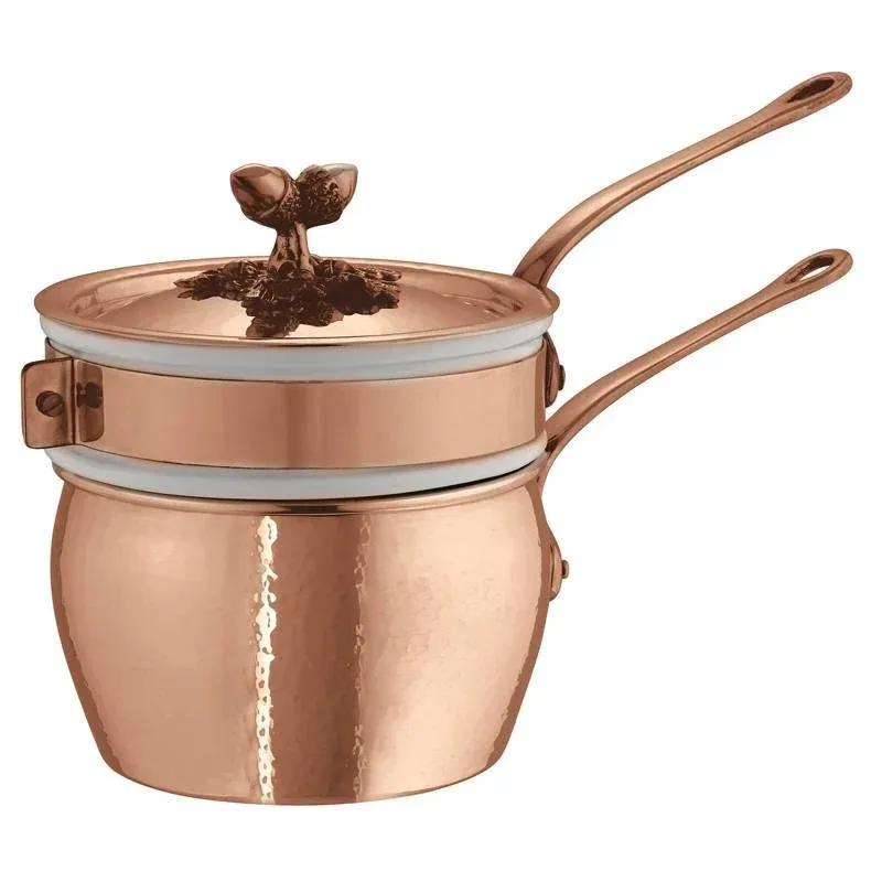 16 cm - Paderno Serie 15400 Casseruola Bagnomaria Con Coperchio In Rame Saldi