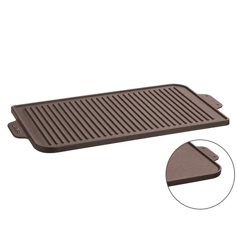 26x47 cm - Paderno Bistecchiera Grill Rettangolare In Ghisa Smaltata Reversibile Prezzo Conveniente