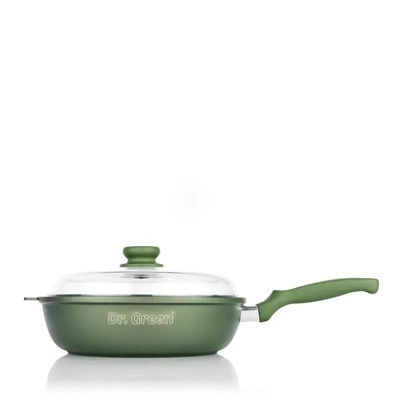 28 cm - Risoli Dr.Green Stone Padella Alta Antiaderente In Alluminio Con Coperchio In Vetro Ordina Subito