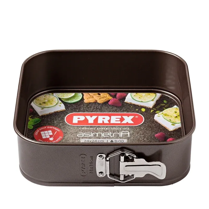 Direttamente Dal Produttore 24x24 cm - Pyrex Asimetria Tortiera Apribile Quadrata Antiaderente