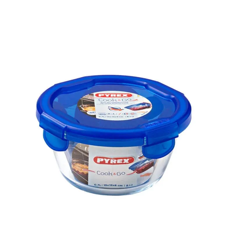 Pyrex Cook & Go Contenitore Per Alimenti Ermetico Rotondo In Vetro Borosilicato Novità
