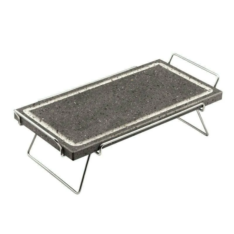 19x37 cm - Ilsa Invito Pietra Lavica Rettangolare In Acciaio Con Supporto Ripiegabile Spedito Oggi
