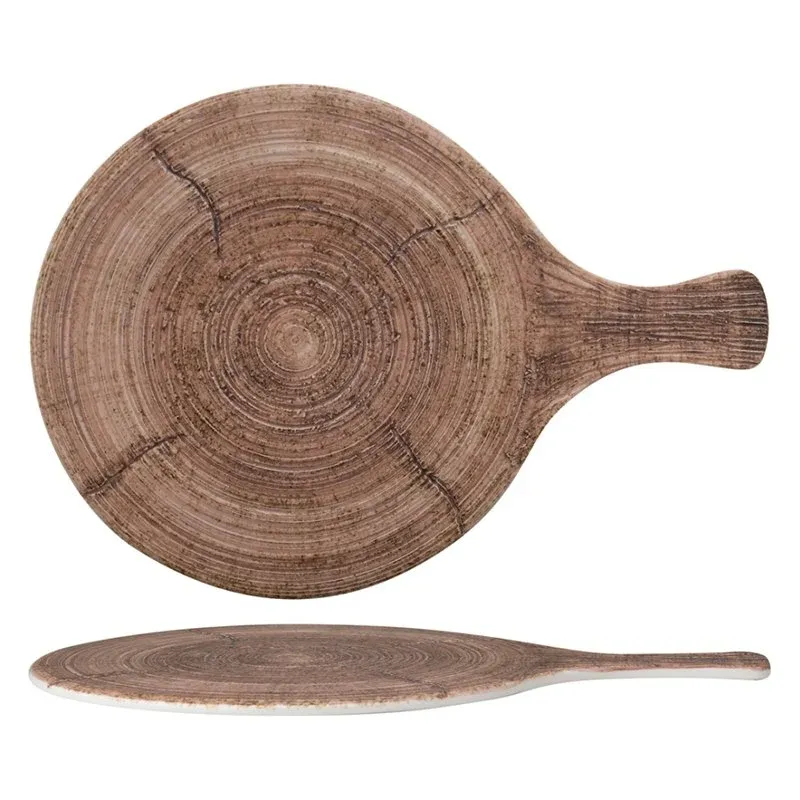 Non Perdere 24.5 cm - Tagliere Rotondo In Porcellana Effetto Legno - Set 4 Pz