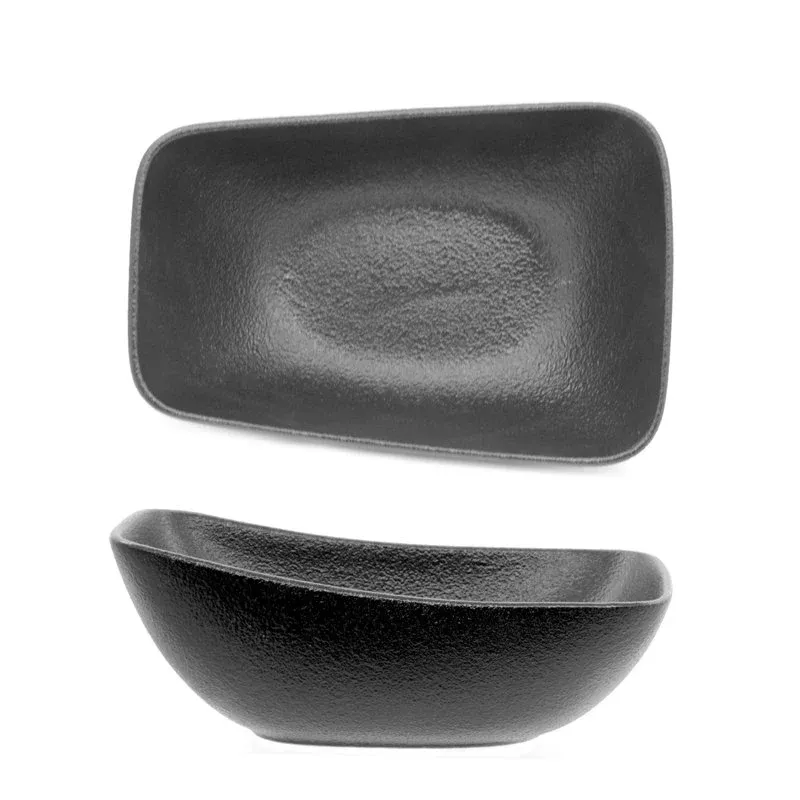Spedito Oggi Ariane Black Dazzle Coppa Rettangolare In Porcellana - Set 6 Pz