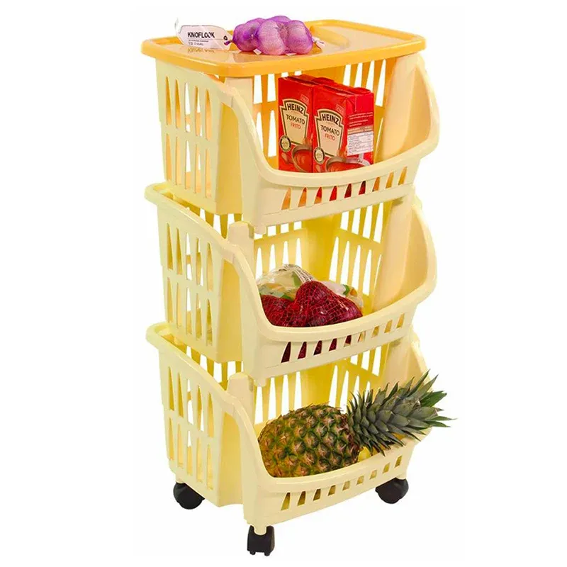 Bama Tidy Carrello Portaoggetti Con Ruote e Vassoio In Plastica - Set 3 Pz Must-Have