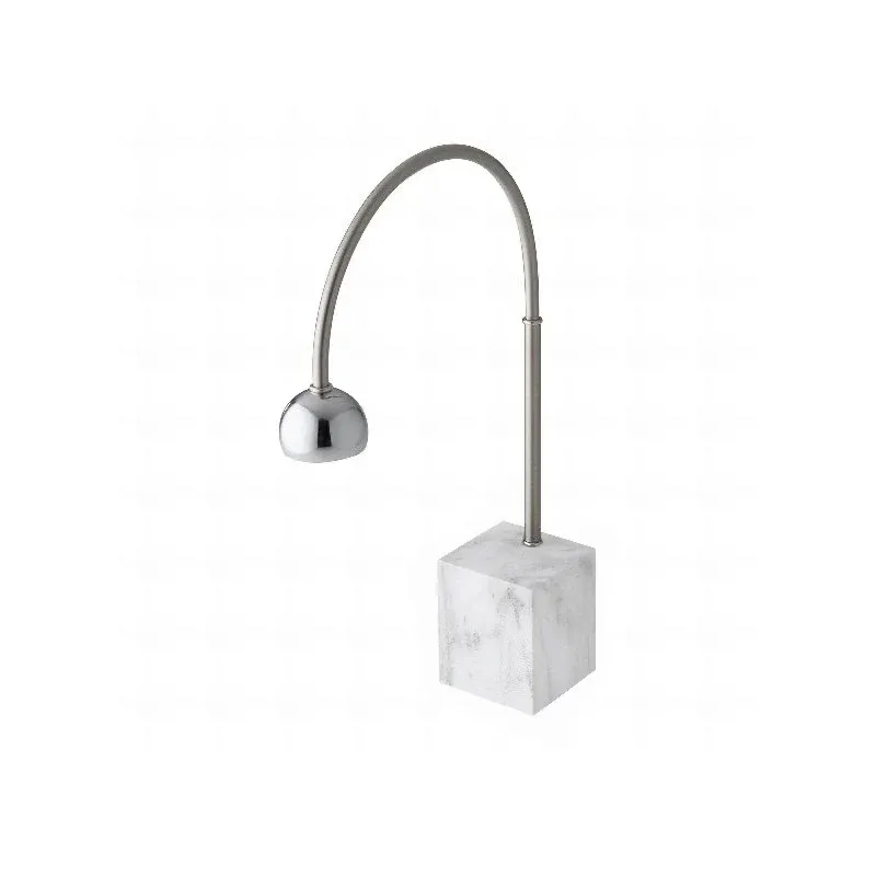 Più Venduto Essentia Leonardo Aside Lampada Da Tavolo In Acciaio Con Base Effetto Marmo Bianco