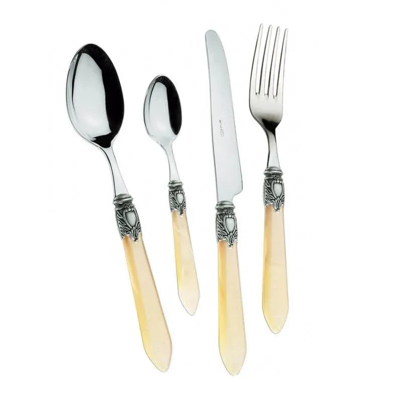 Bugatti Oxford Servizio Posate Ghiera Argentata Acciaio Inox - Set 24 Pz Occasione Imperdibile
