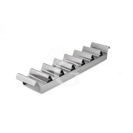 Promozione Esclusiva Vassoio per panini a 7 scomparti in inox di dimensioni L 440 x 108 x 65 mm