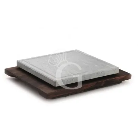 Promozione Esclusiva Pietra ollare rettangolare con base in faggio, L 250 x P 400 mm