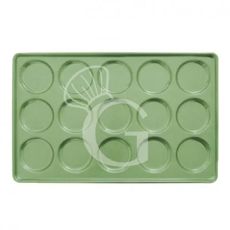 Teglia Rettangolare per hamburger in lamiera alluminata teflonata verde L 600 mm x P 400 mm x H 14 mm Pagamento Sicuro