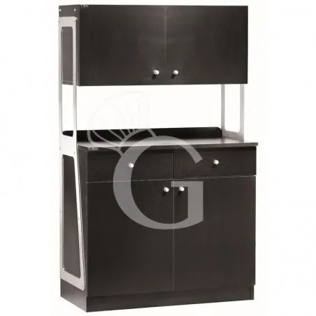 Mobile di servizio alto doppio con 2 sportelli e 2 pensili - L 920 x P 480 x H 1530 mm - Carbon Subito Disponibile