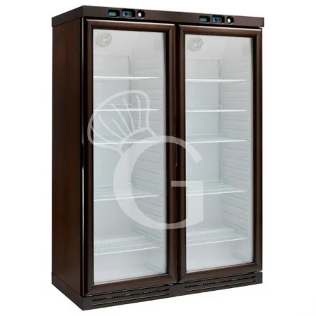 Prezzo Conveniente Cantina Vino Statica 6+2 ripiani 340 LT + 340 LT - 180 bottiglie +2°C/+8°C mogano / bianco
