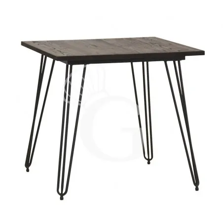 Più Venduto Tavolo quadrato da esterno in metallo verniciato e piano in legno con dimensioni 1200 mm x 600 mm
