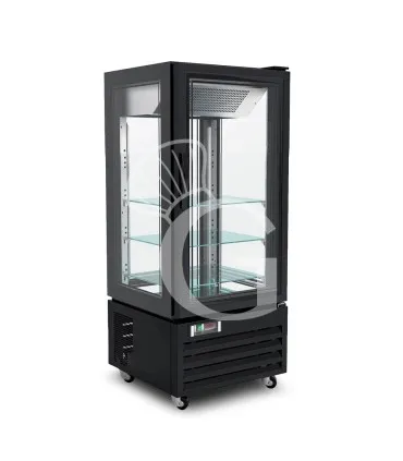 Espositore negativo ventilato, 4 lati vetro, finitura color nero, 280 LT, temperatura -18°C / -22°C classe energetica D Non Perdere