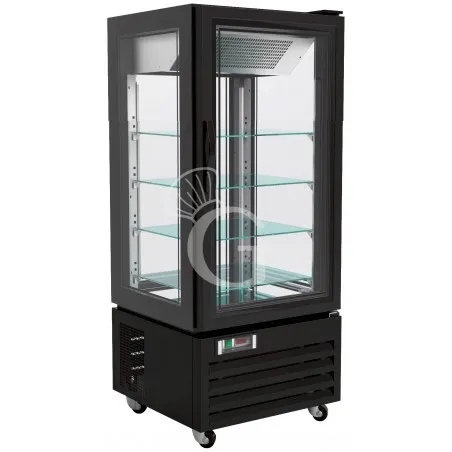Occasione Imperdibile Espositore Refrigerato Ventilato, 4 lati vetro, finitura color nero, 280 LT +2°C / +8°C classe energetica C