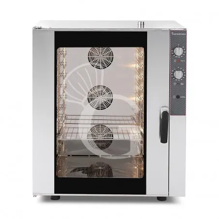 Forno elettrico a convezione, umidificatore, porta bandiera, comandi meccanici, trifase, 10 teglie 600x400 o GN1/1 mm Nuovo Arrivo