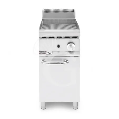 Compra Adesso Fry top a gas su armadio chiuso piastra rigata singola 6 kw L 400 mm x P 720 mm x H 1040 mm