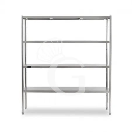 Scaffale Acciaio Inox 4 ripiani L 2000 mm x P 400 mm x H 1800 mm Nuovo Arrivo