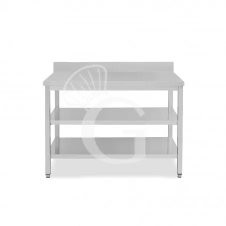 Nuova Collezione Tavolo inox 2 ripiani alzatina L 1300 mm x P 800 mm x H 965 mm