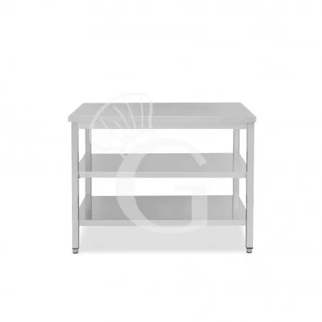 Occasione Imperdibile Tavolo inox 2 ripiani L 1000 mm x P 600 mm x H 865 mm