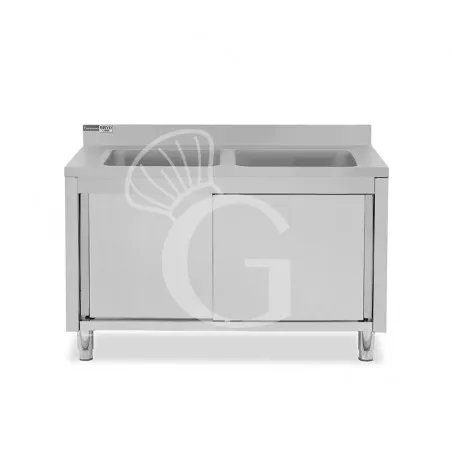Ordina Subito Lavatoio su armadio, porte scorrevoli, 2 vasche, alzatina, L 1600 x P 700 x H 965 mm - con foro rubinetto Ø 32 mm