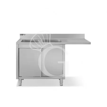 Lavello armadiato vano lavastoviglie,2 vasche,gocciolatoio destra,L1600xP700xH965mm - con foro rubinetto Ø 32 mm Miglior Prezzo