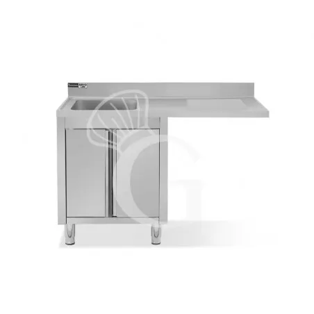 Bestseller Lavello armadiato vano lavastoviglie,1 vasca,gocciolatoio destra,L1400xP600xH965mm - con foro rubinetto Ø 32 mm