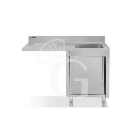 Acquista Ora Lavello armadiato vano lavastoviglie,1 vasca,gocciolatoio sinistra,L1200xP600xH965mm - con foro rubinetto Ø 32 mm