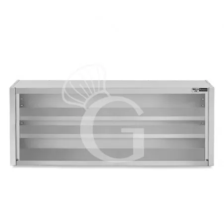 Spedito Oggi Pensile inox a giorno con 2 ripiani, L 1500 mm x P 400 mm x H 800 mm