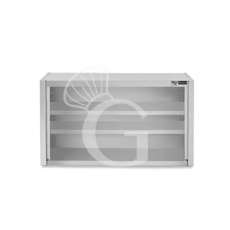 Pensile inox a giorno con 2 ripiani, L 800 mm x P 400 mm x H 800 mm Economico