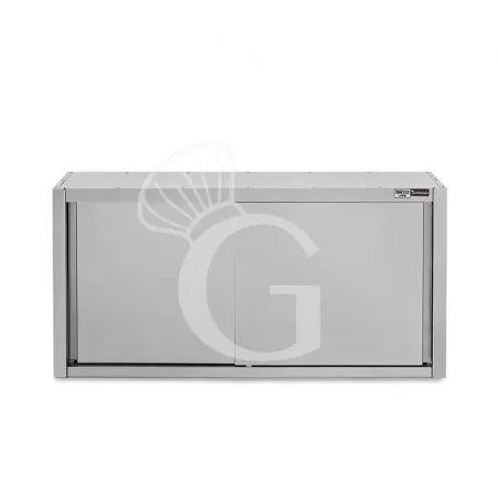 Compra Oggi Stesso Pensile acciaio inox con sgocciolatoio,2 ripiani forati,porte scorrevoli L 1600 x P 400 x H 1000 mm