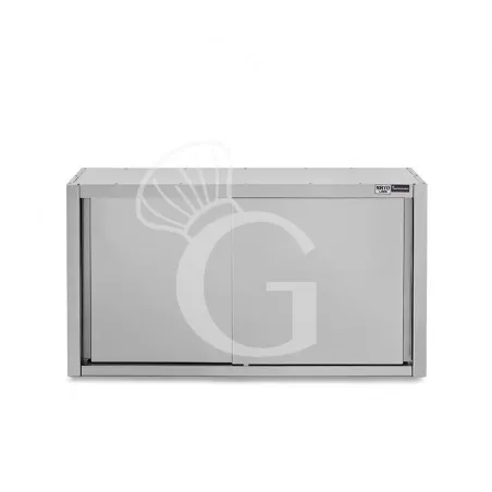 Promozione Pensile acciaio inox con sgocciolatoio,2 ripiani forati,porte scorrevoli L 1500 x P 400 x H 1000 mm