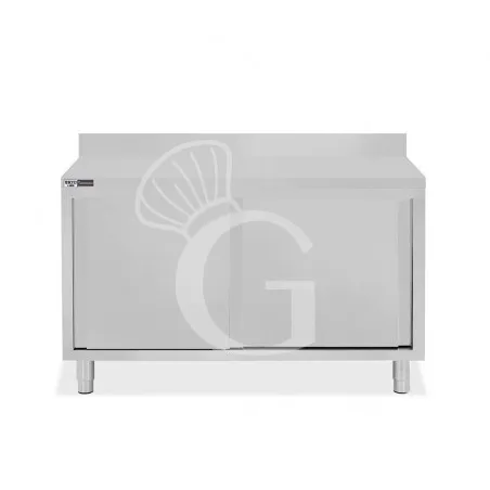 Tavolo con 2 porte scorrevoli e alzatina, L 1400 mm x P 600 mm x H 950 mm Ultima Occasione