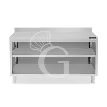 Ordina Subito Tavolo a giorno in acciaio inox con 2 ripiani, alzatina L 2000 mm x P 700 mm x H 965 mm