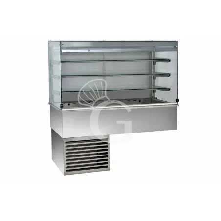 Occasione Imperdibile Vetrina refrigerata ventilata cubica 3 ripiani con tendina lato cliente - Lunghezza 810 mm