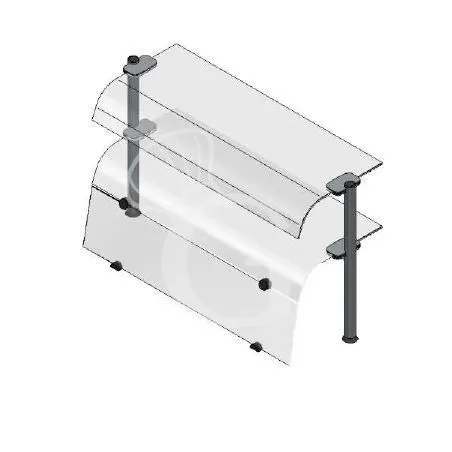 Sovrastruttura a 2 piani con vetri curvi e chiusura frontale L 795 x P 480 x H 655 mm Quantità Limitata