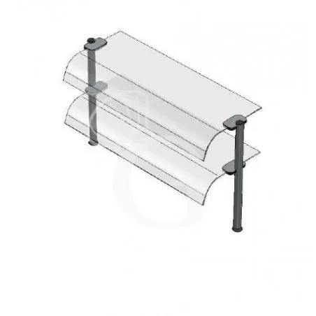 Sovrastruttura a 2 piani con vetri curvi L 1120 x P 415 x H 655 mm Compra Adesso