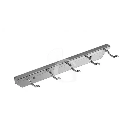 Bestseller Supporto a parete in inox con 5 ganci L 380 mm x P 100 mm x H 50 mm