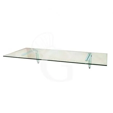 Prezzo Di Fabbrica Bancalina in vetro temperato con supporti in fusione di alluminio - L 1500 mm