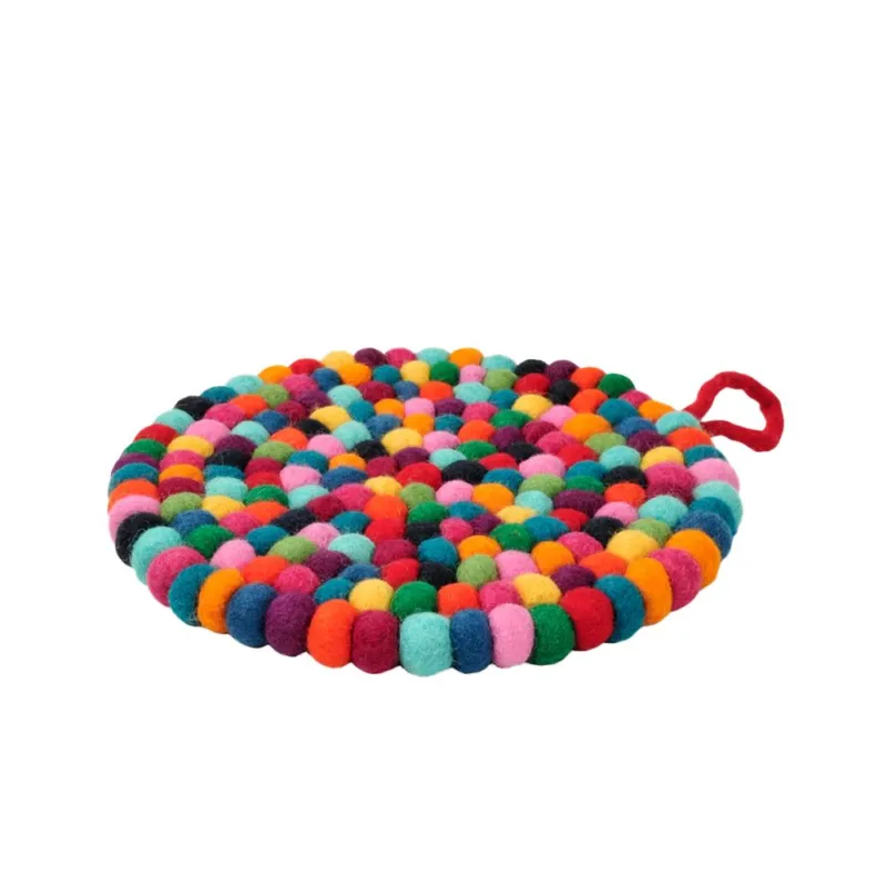Offerta Lampo SOTTOPENTOLA TONDO POMPON ARCOBALENO 21 CM